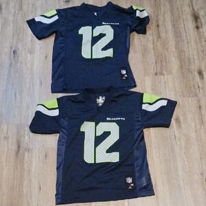 10/12 2 NFL Kids Seahawks Navy and Lime Jersey